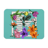 Positives Zitat Sei glücklich und Garten-Blume Magnet (Horizontal)