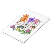 Positives Zitat Sei glücklich und Garten-Blume Notizblock (angewinkelt)
