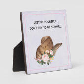 Positives Zitat Seien Sie selbst mit Cowgirl Hut Fotoplatte (Vorderseite)