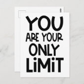 Positives Zitat Sie sind Ihr einziger Limit Schwar Postkarte (Vorne/Hinten)