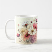 Positives Zitate Blumen-Tasse Kaffeetasse (Links)