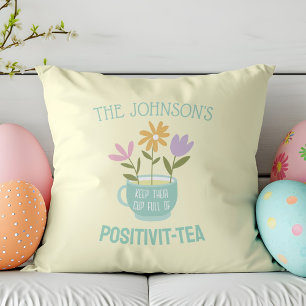 Positivit-Tee Pastel Floral Frühlingswurzel Kissen