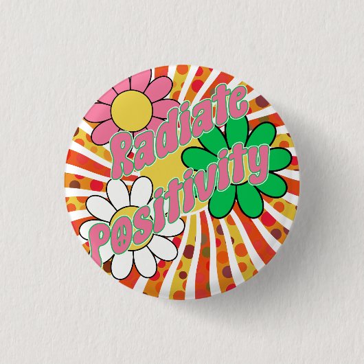 Positivität ausstrahlen button (Vorderseite)
