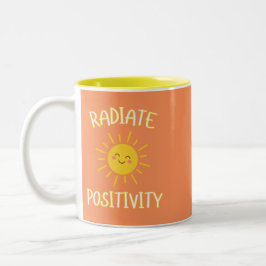 Positivität ausstrahlen zweifarbige tasse