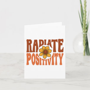 Positivität ausstrahlendes Retro-Blumen-Smiley Karte