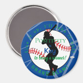 Positivität Baseball Magnet Light Blue HAMbyWG (Vorderseite/Rückseite)