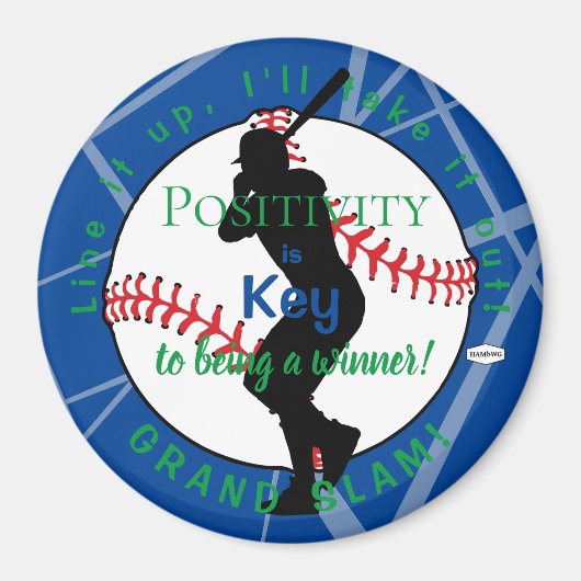 Positivität Baseball Magnet Light Blue HAMbyWG (Vorne)