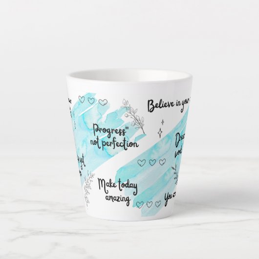 Positivität Boost Blue Latte Tasse (Vorderseite)