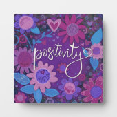 Positivität Inspiration Herzflorale Hübsche Purpl Fotoplatte (Vorderseite)
