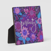 Positivität Inspiration Herzflorale Hübsche Purpl Fotoplatte (Vorderseite)