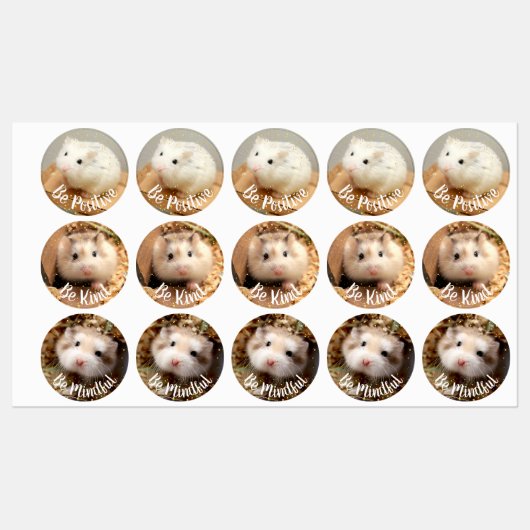Positivität - Niedliche Hamster von Hammyville Etiketten (Blatt)