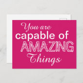 Positivität Phantastische Dinge weiß rosa Postkarte (Vorne/Hinten)