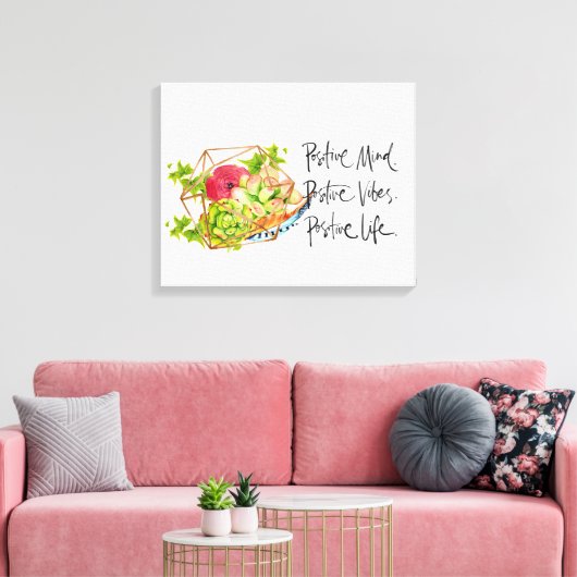 Positivität und Sukkulturen Leinwanddruck (Insitu (Wohnzimmer))