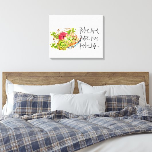 Positivität und Sukkulturen Leinwanddruck (Insitu (Schlafzimmer))