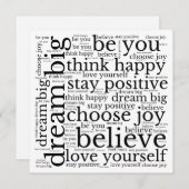 Positivität WordArt Muster Schwarzer Text Weiß (Vorne/Hinten)