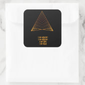 Positivitäts-Mantra Gold Sacred Geometry Square St Quadratischer Aufkleber (Tasche)
