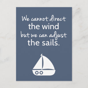 Positivitäts-Mentalität Segelboot-Zitat Postkarte