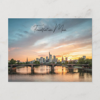 Poskarte Frankfurt , Skyline im Sonnenuntergang Postkarte