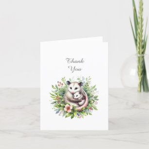 Possum Animals Baby Dusche Danke Note Card