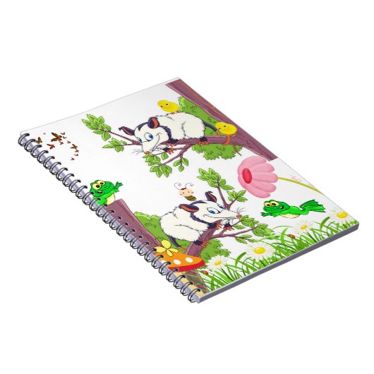 Possum Chick Frosch Mushroom Butterfly Notebook Notizblock (Rechte Seite)