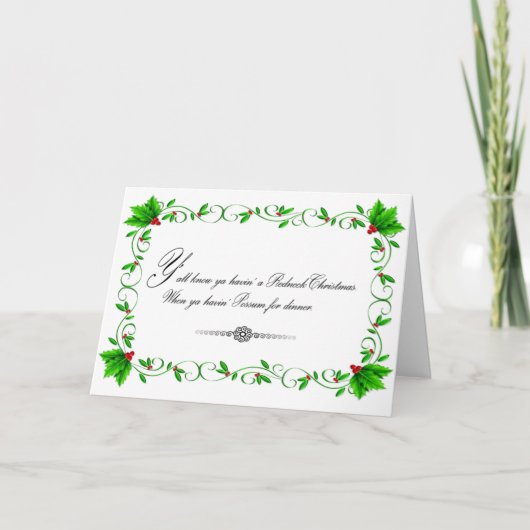 Possum Dinner Weihnachtskarte (weiß) Feiertagskarte (Vorderseite)