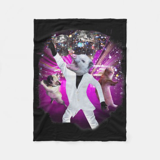 Possum Disco Ball Dance Fleecedecke (Vorderseite)