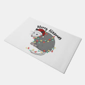 Possum Eat Trash Christmas Lights Merry Hissmass Fußmatte (Schrägansicht)