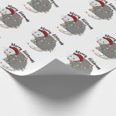 Possum Eat Trash Christmas Lights Merry Hissmass Geschenkpapier (Ecke)