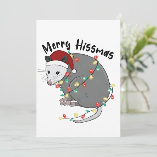 Possum essen Trash Weihnachtsleuchten Merry Hissma Ankündigung (Stehend Vorderseite)