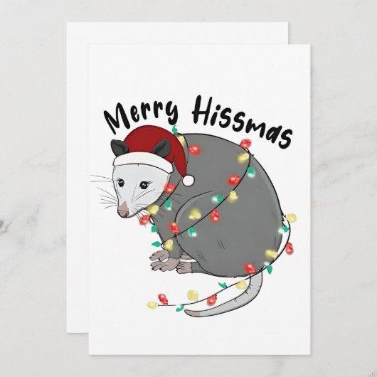 Possum essen Trash Weihnachtsleuchten Merry Hissma Ankündigung (Vorne/Hinten)