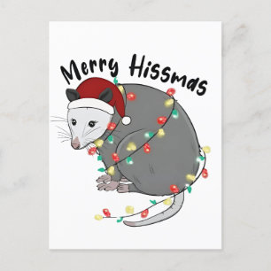 Possum frisst Müll Weihnachtslichter Frohe Hissmas Ankündigungspostkarte