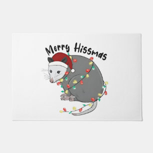 Possum frisst Müll Weihnachtslichter Frohe Hissmas Fußmatte