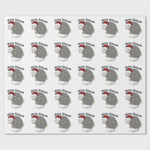 Possum frisst Müll Weihnachtslichter Frohe Hissmas Geschenkpapier