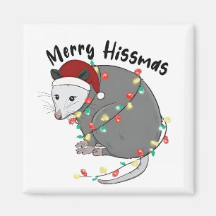 Possum frisst Müll Weihnachtslichter Frohe Hissmas Magnet