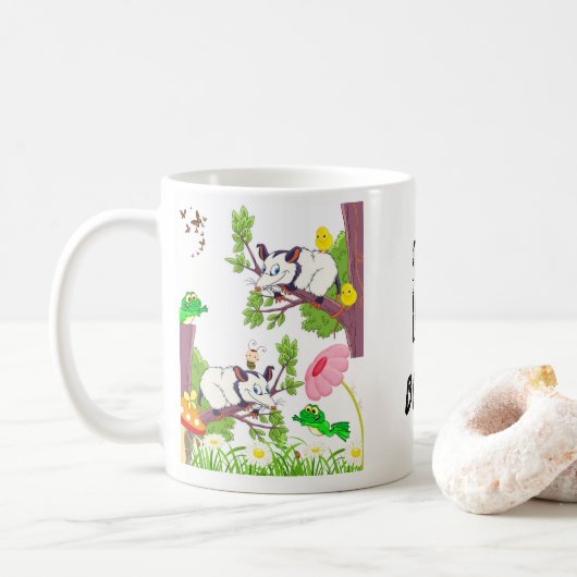 Possum Frosch Tasse (Mit Donut)