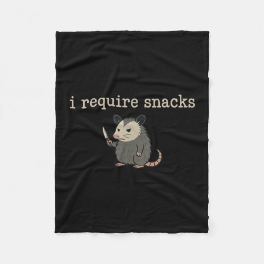 Possum Ich benötige Snacks Fleecedecke (Vorderseite)