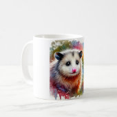 Possum in a Colorful Meadow 070824AREF151 - Waterc Kaffeetasse (Vorderseite Links)