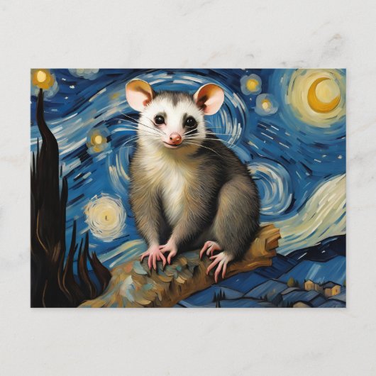 Possum in der Sternennacht Postkarte (Vorderseite)