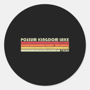 Possum Kingdom Lake Texas Lustiges Angeln Camping Runder Aufkleber