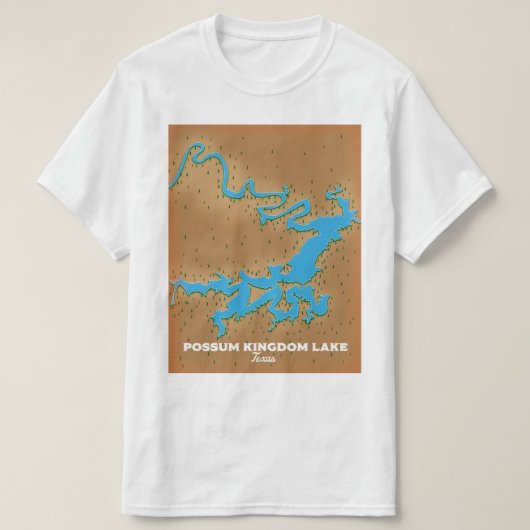 Possum Kingdom Texas Karte T-Shirt (Design vorne)