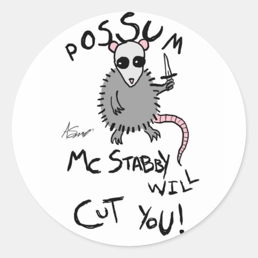Possum McStabby Stickers (Vorderseite)