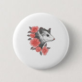 Possum mit Blume Button (Vorderseite)