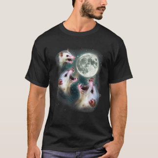 Possum-Mond 3 Opossums Seltsamer Toter Mond Verflu T-Shirt