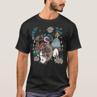Possum Mushroom Cottagecore Aesthetic Opossum Whis T-Shirt