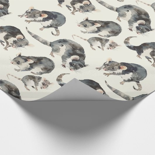 Possum Opossum Geschenkpapier (Ecke)