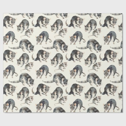 Possum Opossum Geschenkpapier (Flach)