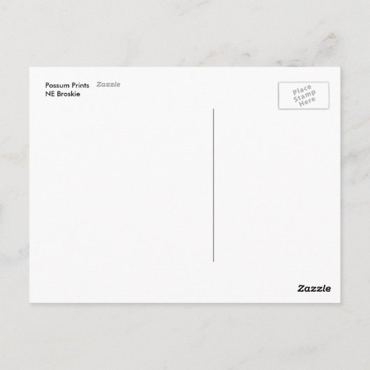 Possum Prints Postkarte (Rückseite)