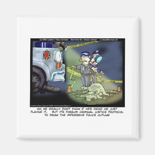 Possum Protocol Funny Giebt T-Shirts & Sammlerstüc Magnet (Vorne)