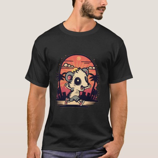 Possum Running Opossum Runner Possum T-Shirt (Vorderseite)
