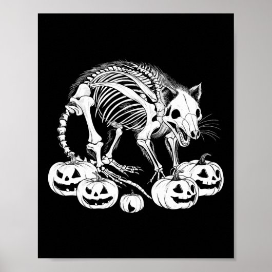 Possum Skeleton Geburtstag Halloween Mens Womens K Poster (Vorne)